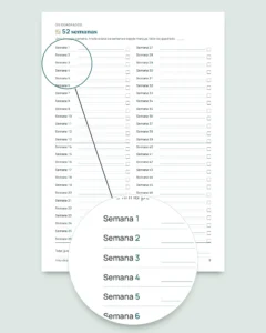 Desafio de poupar — caderno em PDF para marcar e planilha que faz as contas, na sua moeda (compatível com Excel, Google Sheets e LibreOffice)