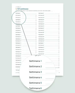 Sfida di risparmio — quaderno PDF da spuntare e foglio di calcolo che fa i conti, nella tua valuta (compatibile con Excel, Google Sheets e LibreOffice)