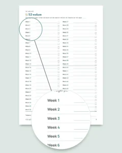 Spaaruitdaging — pdf-schrift om af te vinken en rekenmap in je eigen valuta (compatibel met Excel, Google Sheets en LibreOffice)