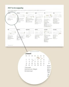 Marketingkalender 2027 — data per land en ideeën voor berichten, pdf + spreadsheet + agendabestand