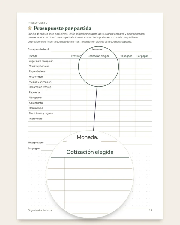 Organizador de boda — planificador PDF y hoja de cálculo de presupuesto, sea cual sea su tradición