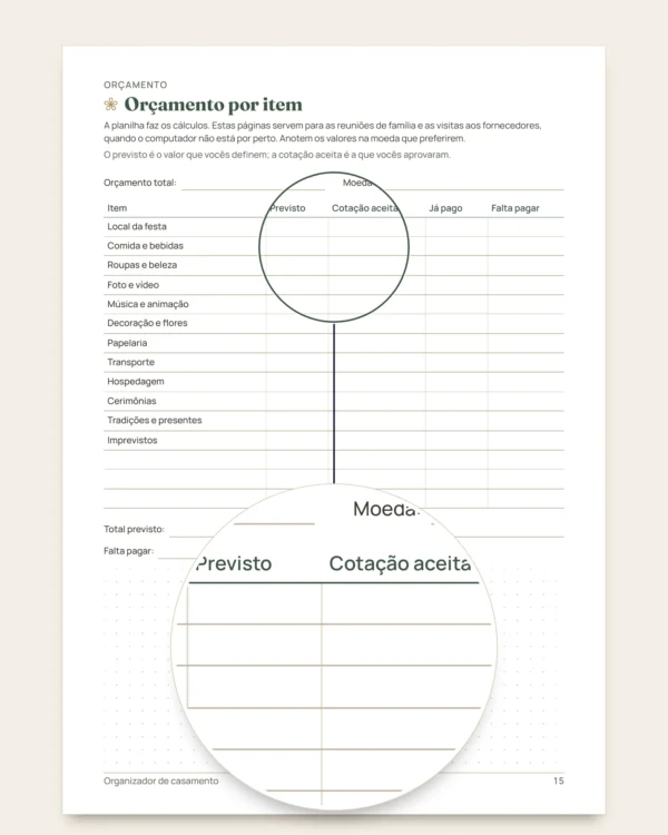 Organizador de casamento — planner em PDF e planilha de orçamento, qualquer que seja a sua tradição