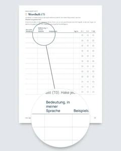 Mein Sprachjournal — 90 Tage Lernen und Vokabeln, für jede Sprache (PDF zum Ausdrucken)