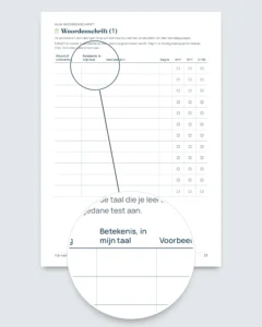 Mijn taaldagboek — 90 dagen leren en woordenschat, voor elke taal (pdf om te printen)