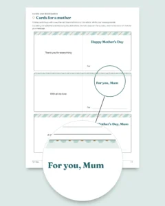 For You — Mother's Day and Father's Day: 50 vouchers to give, folding cards and bookmarks (printable PDF, A4 and US Letter)
