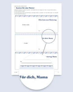 Für dich – Muttertag und Vatertag: 50 Gutscheine zum Verschenken, Faltkarten und Lesezeichen (PDF A4 und Letter)