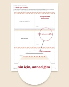 Senin İçin — Anneler Günü ve Babalar Günü: 50 hediye kuponu, katlanabilir kartlar ve kitap ayraçları (A4 ve Letter PDF)