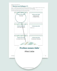 Umschlag-Vorlagen zum Fest — 4 Vorlagen zum Ausdrucken und Falten ohne Kleber, mit Karten und Etiketten (PDF A4 und Letter)