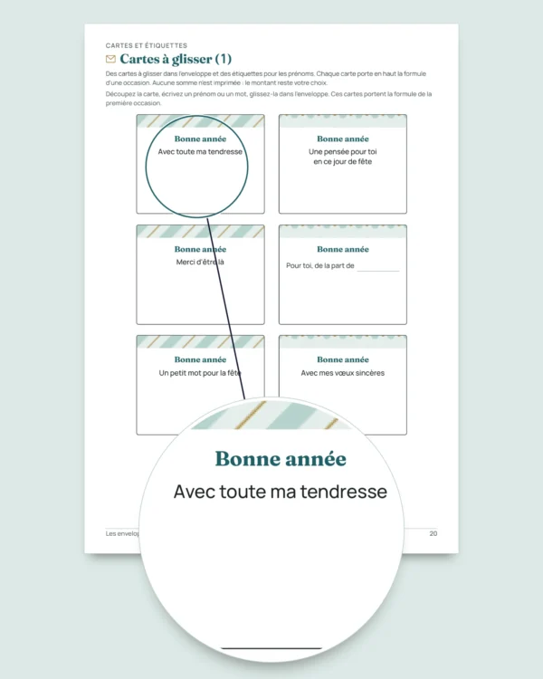 Les enveloppes de la fête — 4 gabarits à imprimer et plier sans colle, cartes et étiquettes (PDF A4 et Letter)