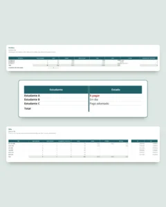 Aulas particulares — planilha de estudantes, aulas e pagamentos + caderno PDF para imprimir (Excel, Google Sheets e LibreOffice)
