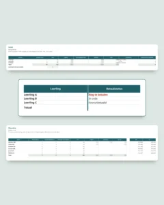 Privélessen & bijles — werkmap voor leerlingen, lessen en betalingen + PDF-boekje om te printen (Excel, Google Sheets en LibreOffice)