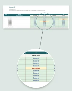 Sparkreis — das Register Ihres Kreises unter Vertrauten: Tabelle und PDF-Heft (kompatibel mit Excel, Google Sheets und LibreOffice)