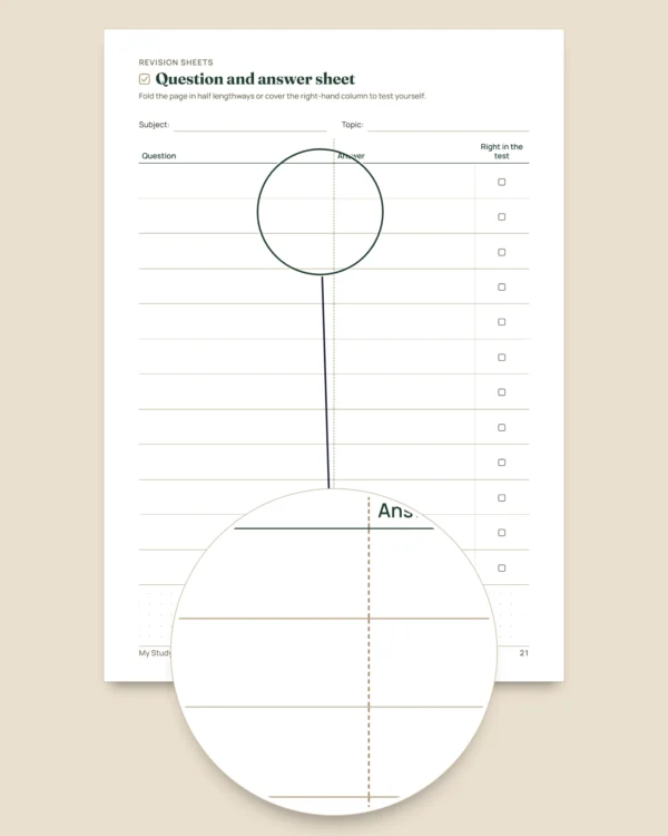 Exam Study & Revision Planner — backward plan, spaced repetition and fill-in revision sheets (undated PDF)