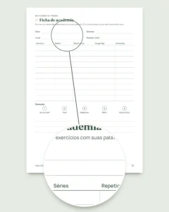 Meu diário de treinos — caderno de 12 semanas (caminhada, corrida, academia), PDF para imprimir