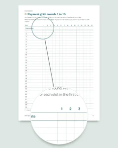 Savings Circle — susu, pardner and committee tracker: spreadsheet and printable PDF notebook (works with Excel, Google Sheets and LibreOffice)