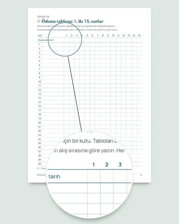Birikim Grubu — altın günü ve para günü için güvene dayalı kayıt: tablo ve PDF defter (Excel, Google Sheets ve LibreOffice ile uyumlu)