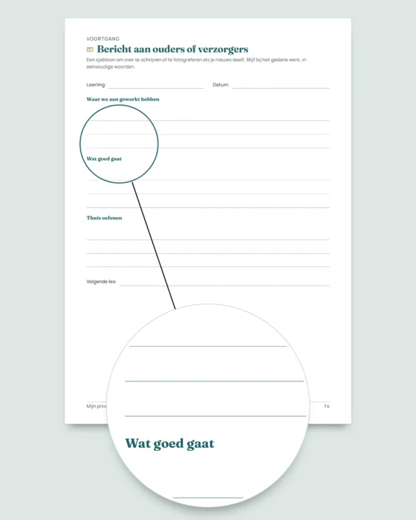 Privélessen & bijles — werkmap voor leerlingen, lessen en betalingen + PDF-boekje om te printen (Excel, Google Sheets en LibreOffice)