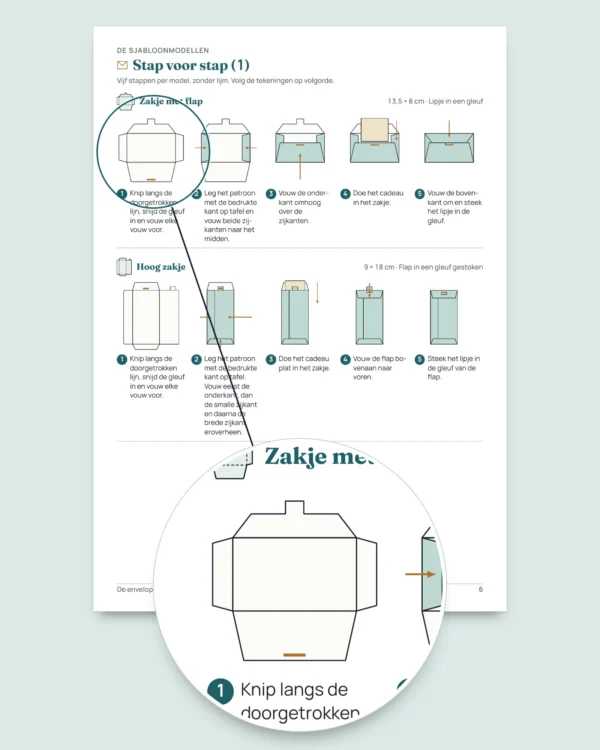 De enveloppen voor het feest — 4 sjablonen om af te drukken en te vouwen zonder lijm, met kaartjes en labels (PDF A4 en Letter)