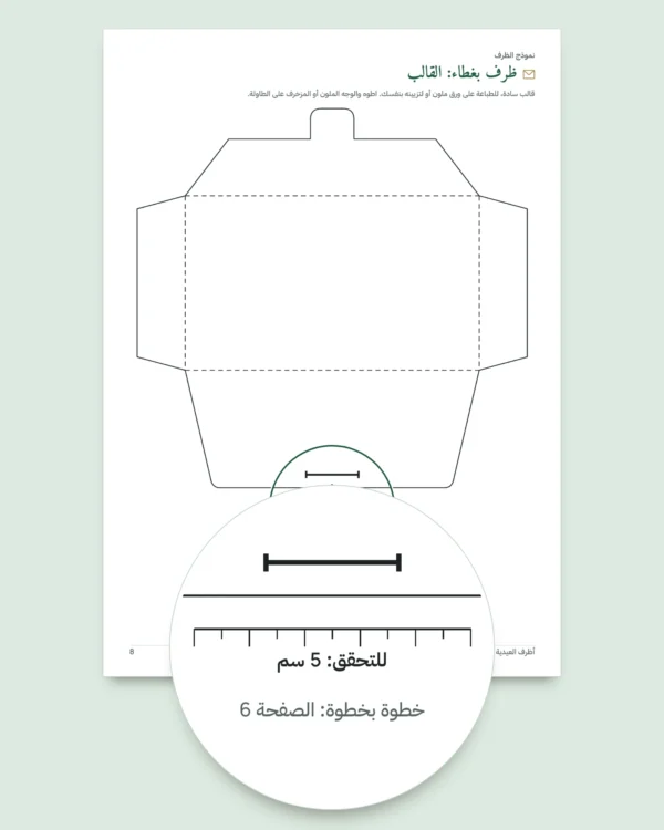 أظرف العيدية — 4 نماذج للطباعة والطي بلا غراء، مع بطاقات وملصقات أسماء (PDF بمقاس A4 وLetter)