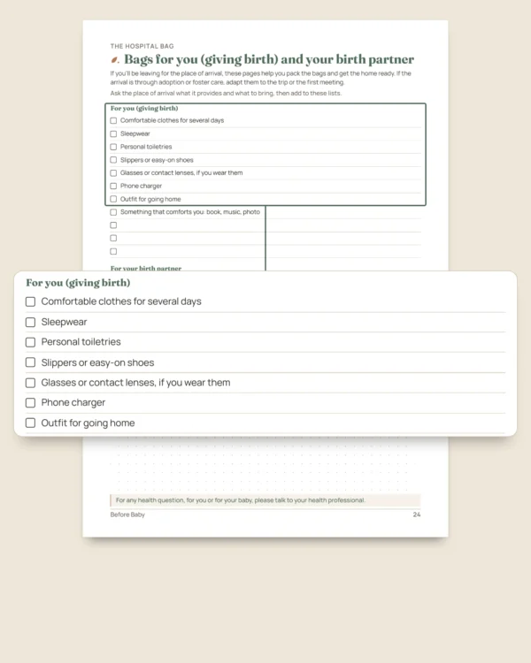 Before Baby — printable arrival planner and budget workbook, whatever your tradition