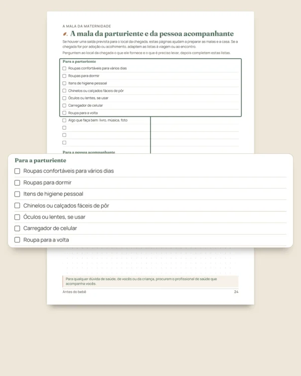 Antes do bebê — caderno da chegada para imprimir e planilha de orçamento, qualquer que seja a sua tradição