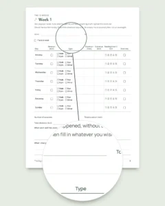 My Session Log — 12-week journal for walking, running and gym sessions, printable PDF