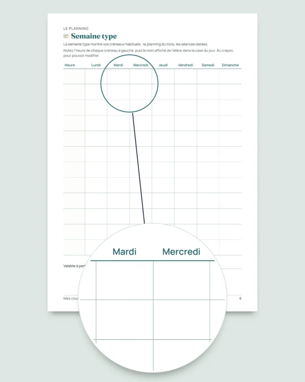 Cours particuliers — classeur des élèves, séances et paiements + carnet PDF à imprimer (Excel, Google Sheets et LibreOffice)