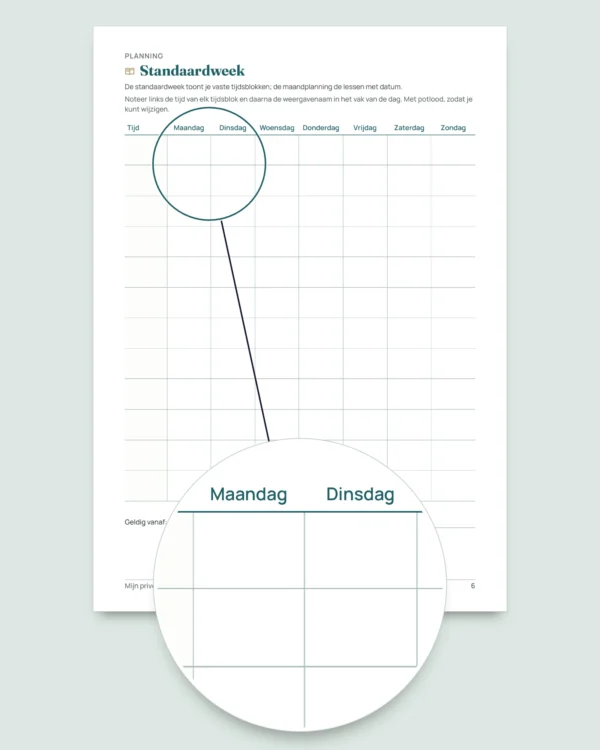 Privélessen & bijles — werkmap voor leerlingen, lessen en betalingen + PDF-boekje om te printen (Excel, Google Sheets en LibreOffice)