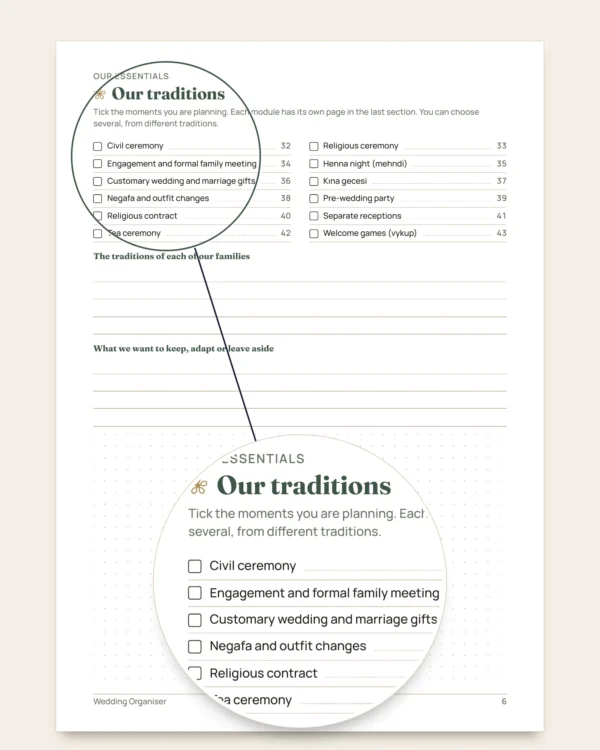 Wedding Organiser — printable PDF planner and budget spreadsheet, whatever your tradition