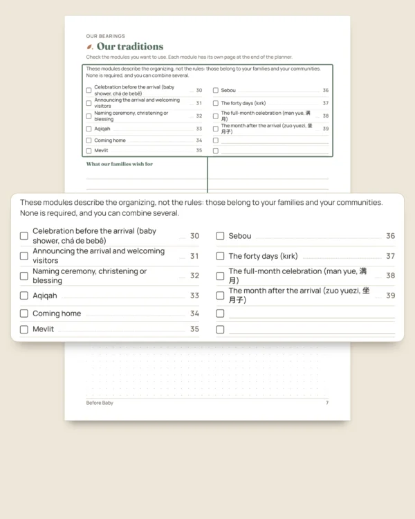 Before Baby — printable arrival planner and budget workbook, whatever your tradition