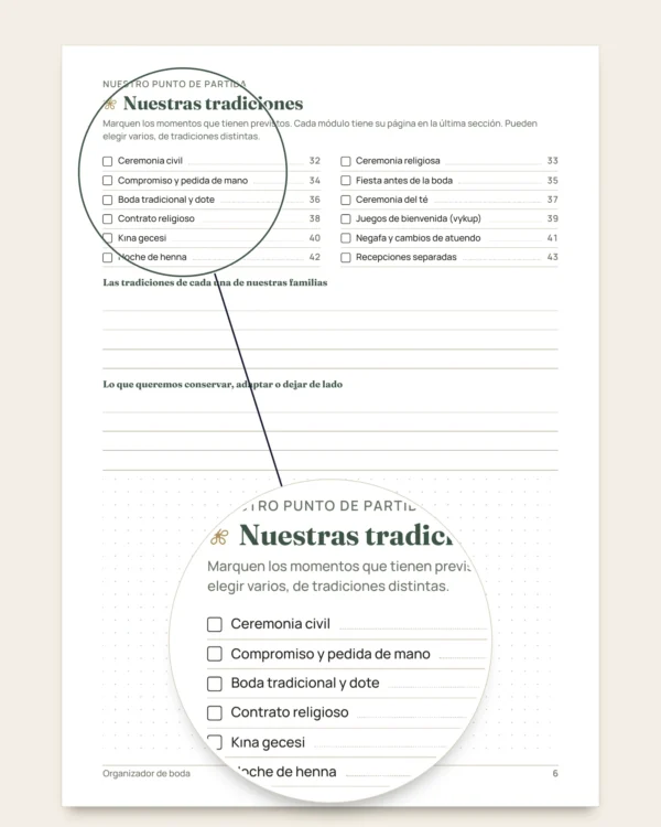 Organizador de boda — planificador PDF y hoja de cálculo de presupuesto, sea cual sea su tradición