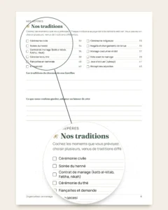 Organisateur de mariage — carnet PDF et classeur de budget, quelle que soit votre tradition