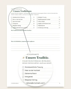 Hochzeitsplaner — PDF zum Ausdrucken und Budget-Tabelle, für jede Tradition
