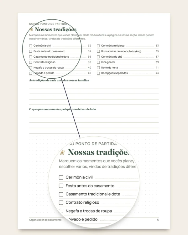 Organizador de casamento — planner em PDF e planilha de orçamento, qualquer que seja a sua tradição