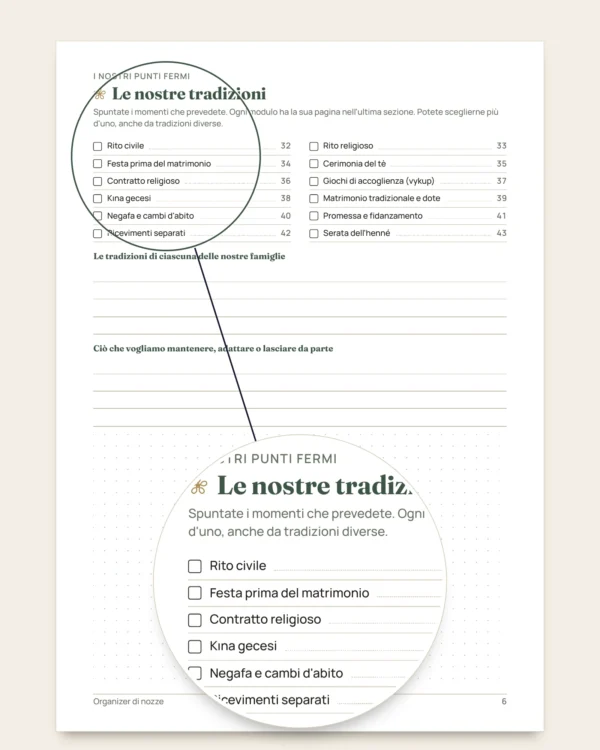 Organizer di nozze — planner PDF e foglio di calcolo per il budget, qualunque sia la vostra tradizione