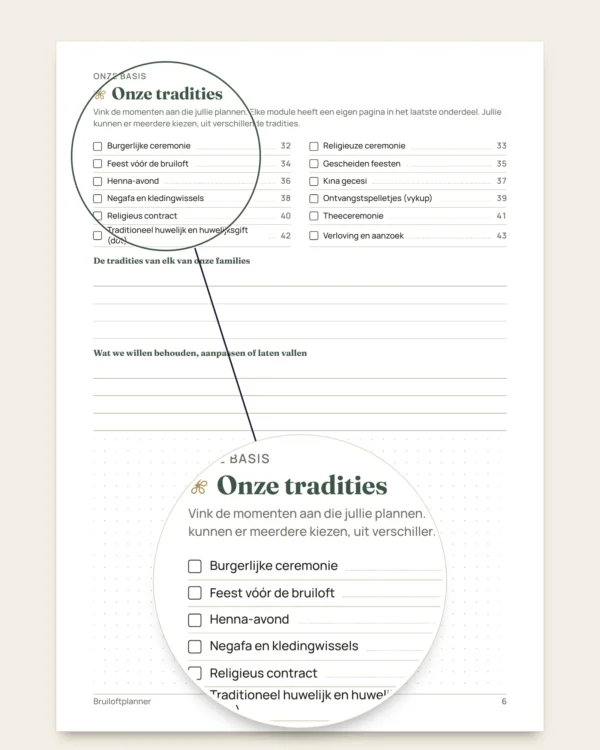 Bruiloftplanner — PDF om te printen en budgetwerkmap, voor elke traditie