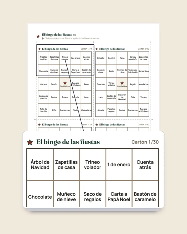 Juegos de fiesta en familia — 12 juegos para imprimir en Navidad y Nochevieja