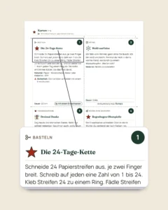 Countdown zum Fest — Adventskalender mit 24 Aktivitätskarten für die Familie zum Ausdrucken