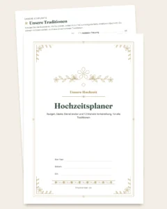 Hochzeitsplaner — PDF zum Ausdrucken und Budget-Tabelle, für jede Tradition