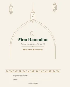 Mon Ramadan — Planner non daté, 30 jours