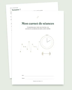 Mon carnet de séances — journal d'entraînement sur 12 semaines (marche, course, salle), PDF à imprimer