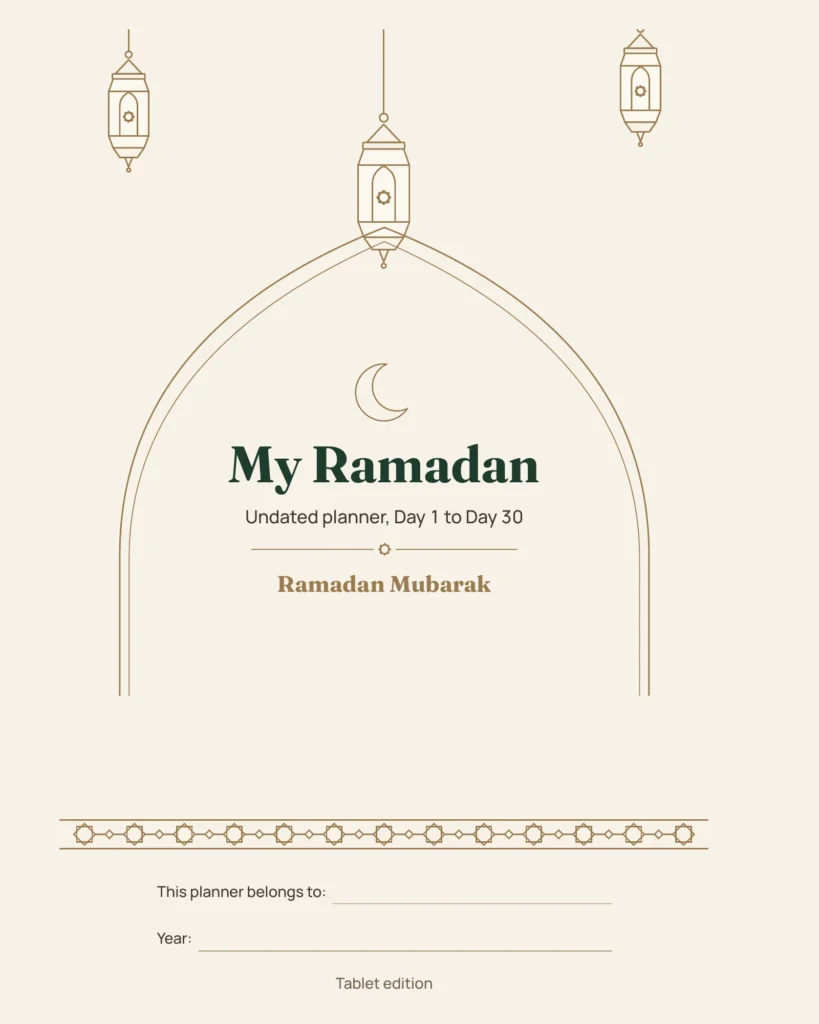 My Ramadan — Undated 30-Day Planner