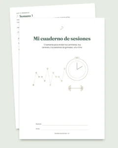 Mi cuaderno de sesiones — diario de entrenamiento de 12 semanas (caminata, carrera, gimnasio), PDF para imprimir