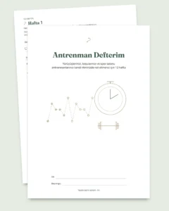 Antrenman Defterim — 12 haftalık antrenman günlüğü (yürüyüş, koşu, spor salonu), yazdırılabilir PDF