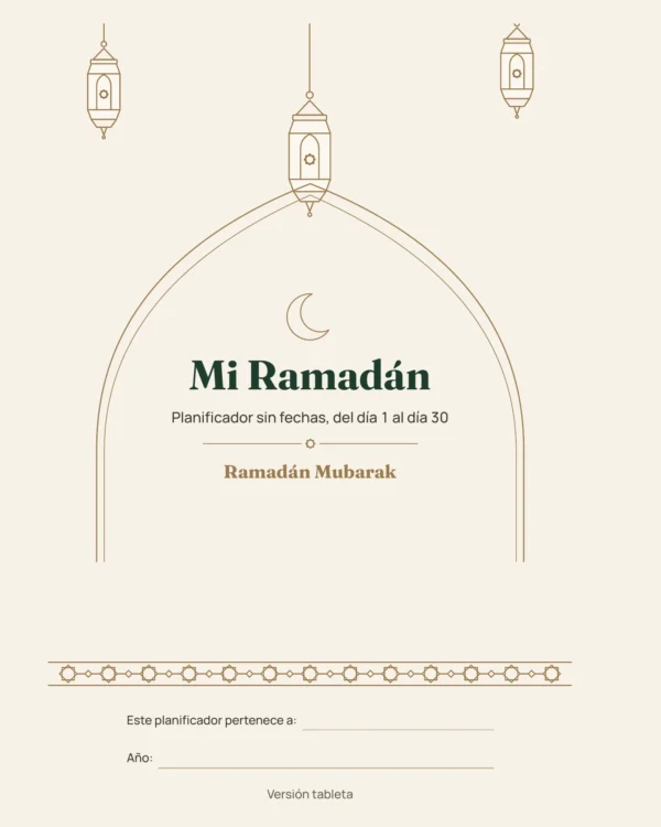 Mi Ramadán — Planificador sin fechas, 30 días