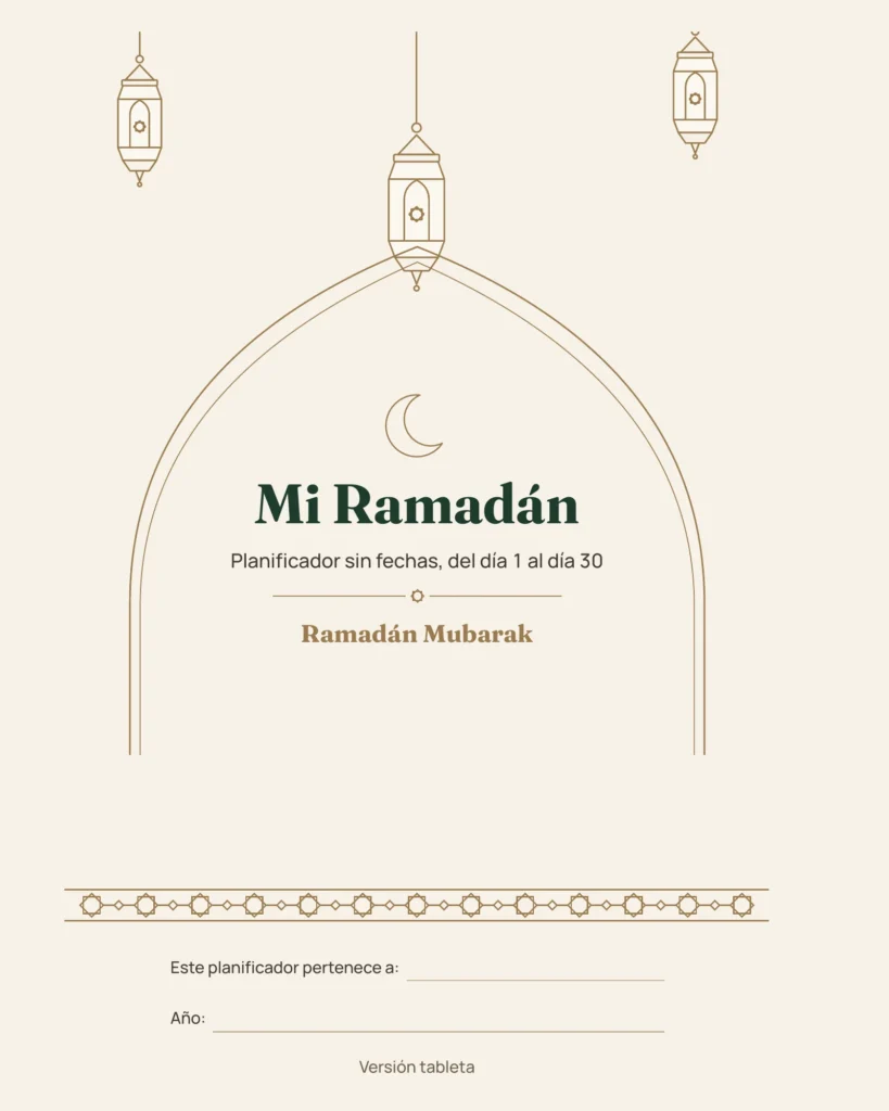 Mi Ramadán — Planificador sin fechas, 30 días