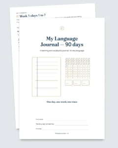 My Language Journal — 90 days of learning and vocabulary, for any language (printable PDF)