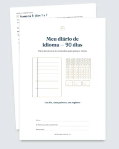 Meu diário de idioma — 90 dias de estudo e vocabulário, para qualquer idioma (PDF para imprimir)