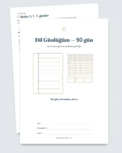 Dil Günlüğüm — 90 gün : her dil için öğrenme ve kelime defteri (yazdırılabilir PDF)