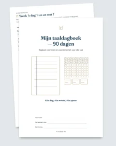 Mijn taaldagboek — 90 dagen leren en woordenschat, voor elke taal (pdf om te printen)